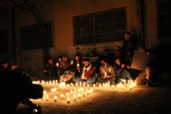 Aleppo, Syria Candlelight vigil for Kenji Goto